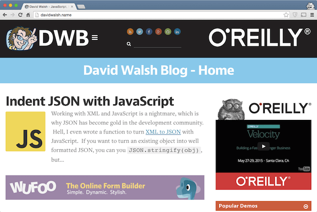 david walsh blog  web development blog for developers