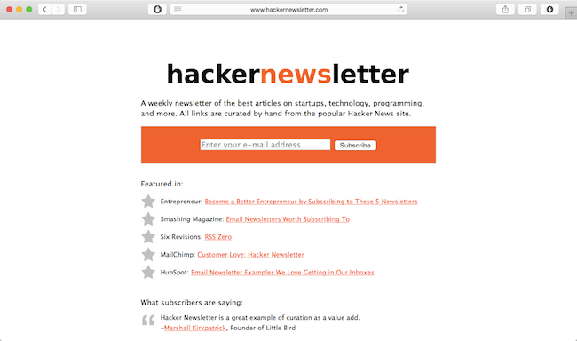hackernewsletter best web development newsletter