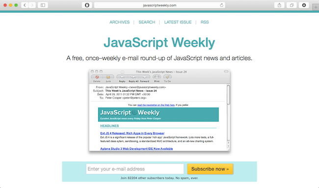 javascript weekly newsletter
