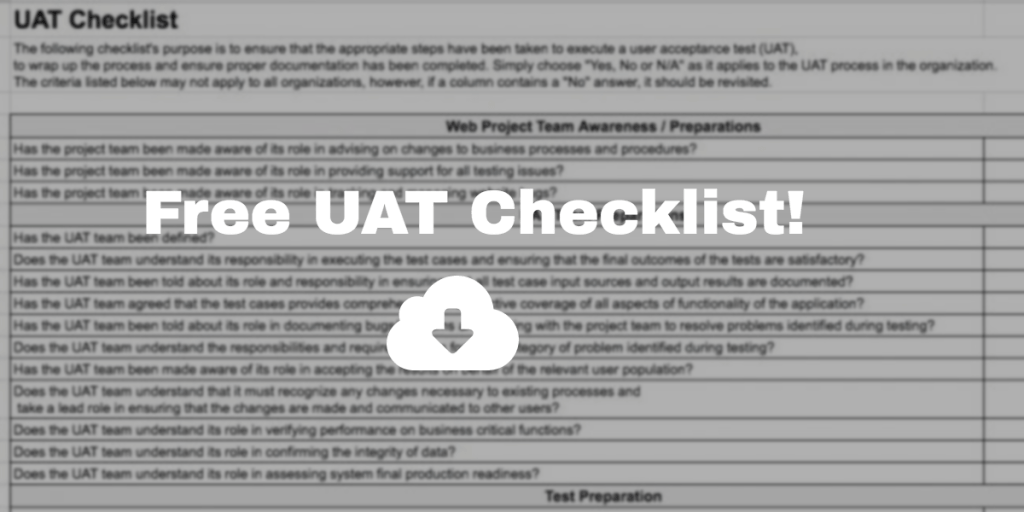 free user acceptance testing checklist