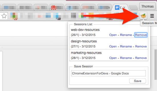 session manager chrome extensions for developers