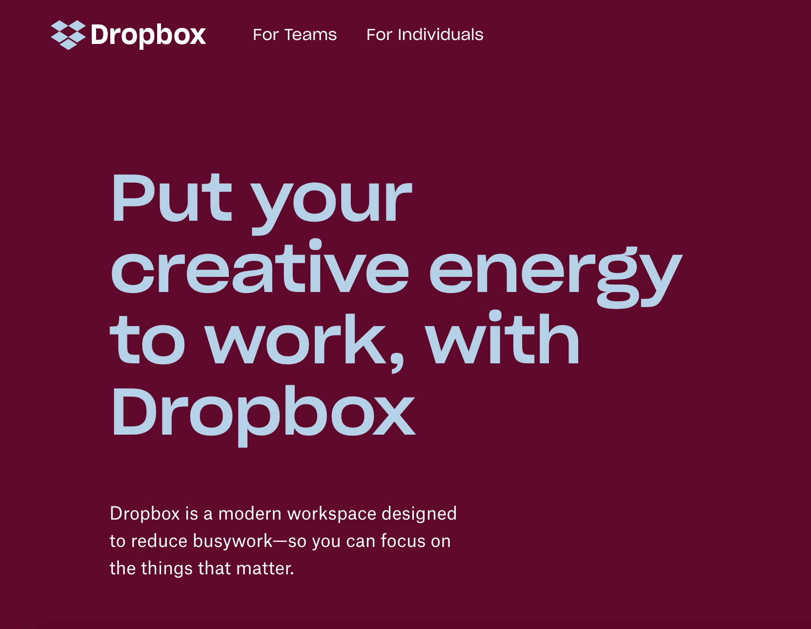 Web Design Trends 2018 Dropbox