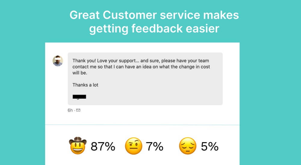 Customer success is super helpful when it comes to customer feedback - Usersnap