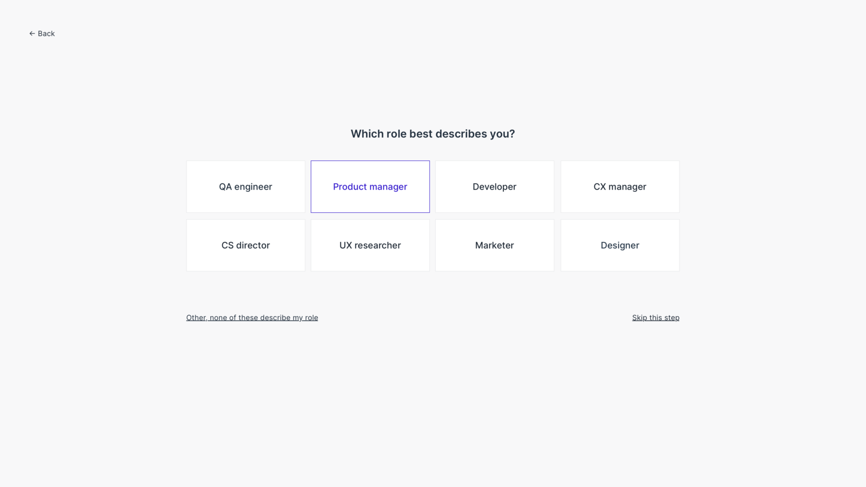 Onboarding customer personas within SaaS product