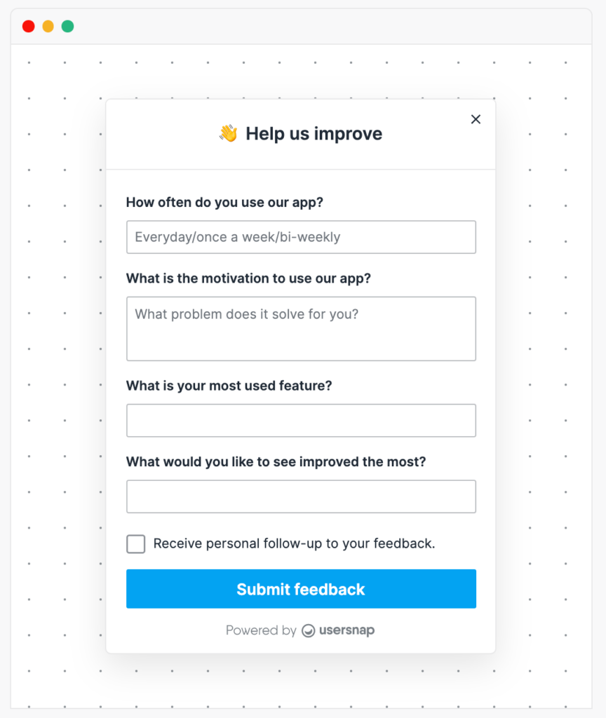 Product feedback widget to understand customers