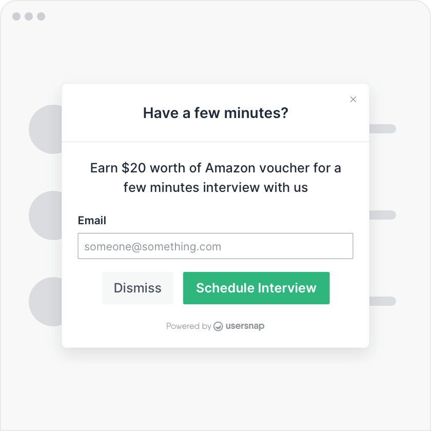 Interview requests for qualitative user behavior analytics