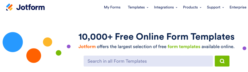 Jotform template form library