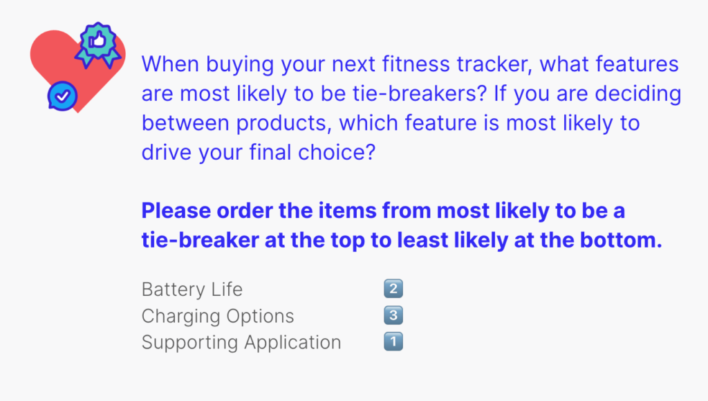 Sample survey about next purchase for fitness tracker
