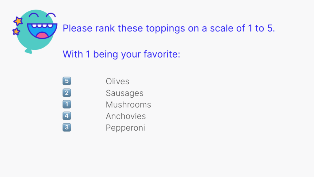 Favorite pizza topping sample survey