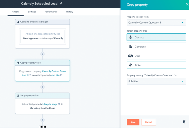Calendly leads scheduled using HubSpot data