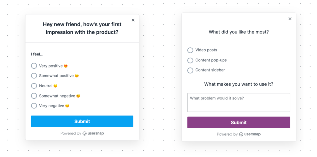 Product feedback surveys