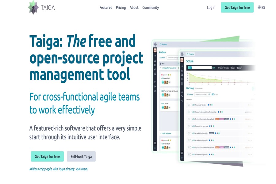 Taiga free open source PM tool