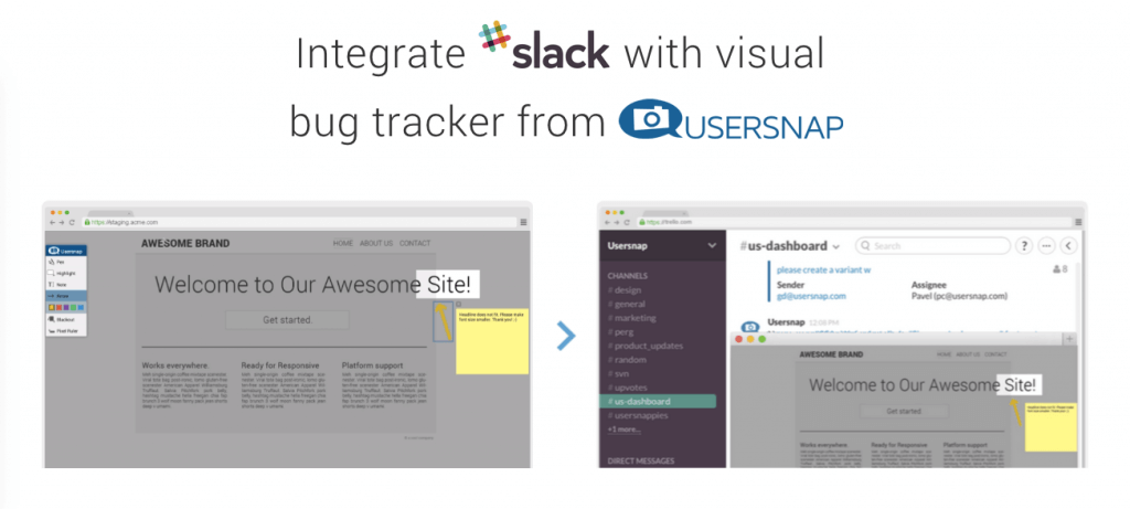 bug tracking mit usersnap und slack